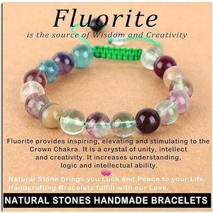 10Mm Fluorite Bracelet - Stone Of Is The Source Of Wisdom And Creativity -
